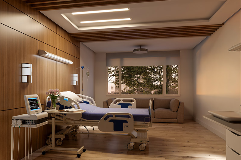 Lighting solution for patient rooms in medical facility